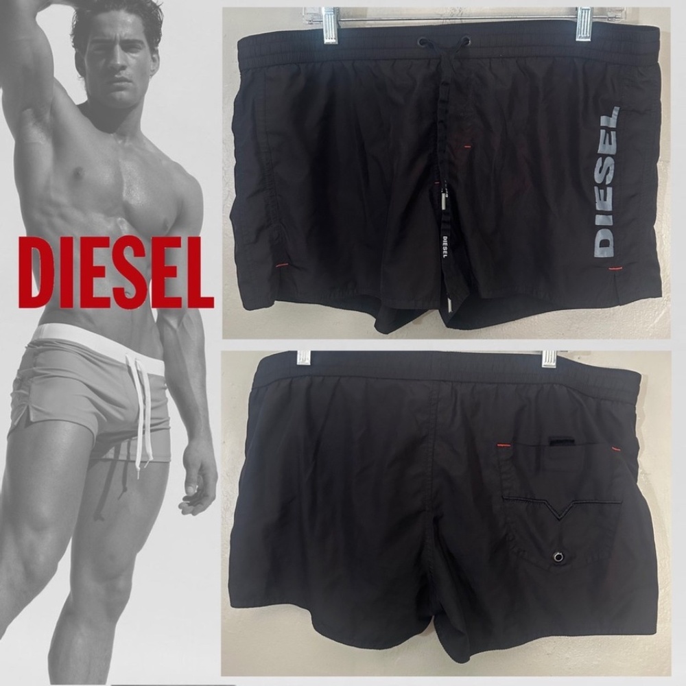 Diesel Swim Trunks Large Gently worn 100% polyester Elastic waist